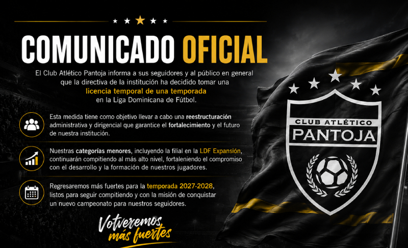 Club Atlético Pantoja se tomará una pausa de una temporada en la LDF